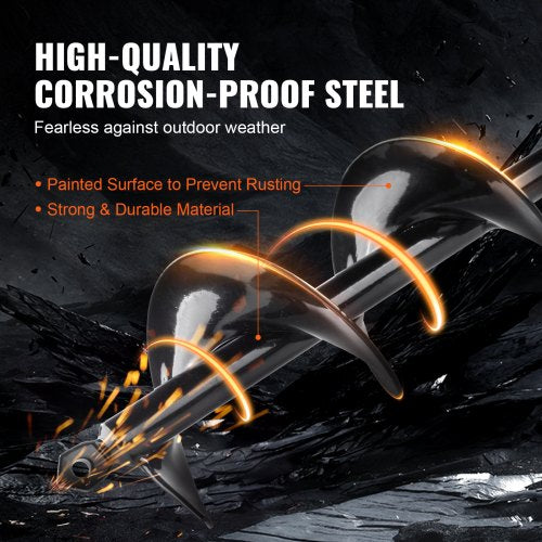 Auger Drill Bits for Planting Set of 3, φ1.6x8.6in, φ2x15in, φ2.8x12in, Garden Auger Drill Bit, Spiral Drill Bit for Post Hole Digger, Bulbs Planting & Holes Digging, for 3/8" Hex Drive Drill