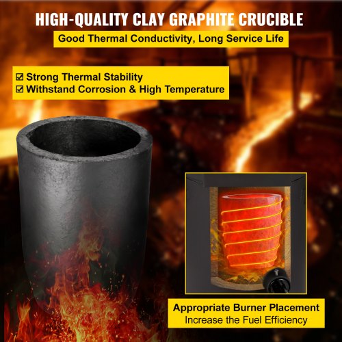 Propane Melting Furnace Metal Forge W/ 10KG Graphite Crucible Casting Tool
