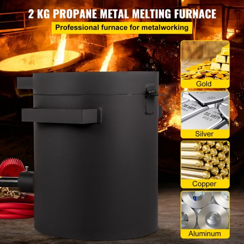 Propane Melting Furnace Metal Forge W/ 2KG Graphite Crucible Casting Tool