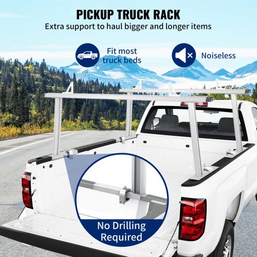 Truck Rack Pickup Adjustable Truck Bed Ladder Rack Universal w/ Ladder Stop
