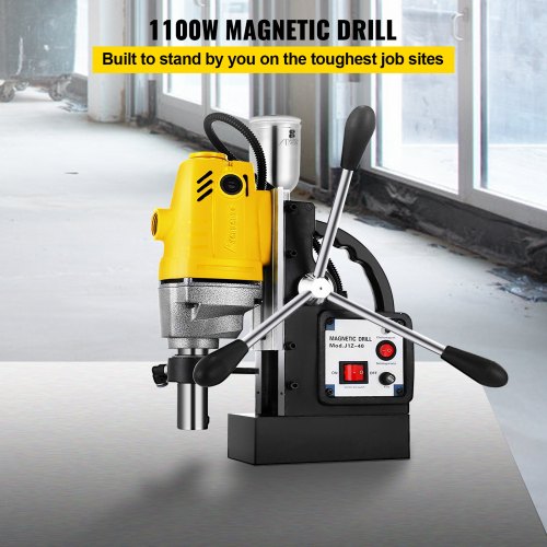 MD40 Magnetic Drilling Machine, Magnetic Drill Press 1-1/2 Inch Boring, Maximum Boring Depth 7-1/2 in, Magnet Force Tapping 1100W