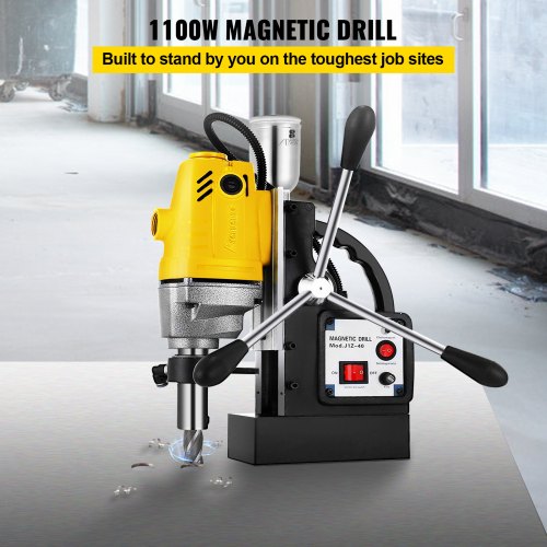 MD40 Magnetic Drilling Machine with 6PC 1 in HSS Cutter Set Annular Cutter Bits MD40 Industruial 1100W 40mm Magnetic Mag Drill w/6PC 1" HSS Annular Drill Bits