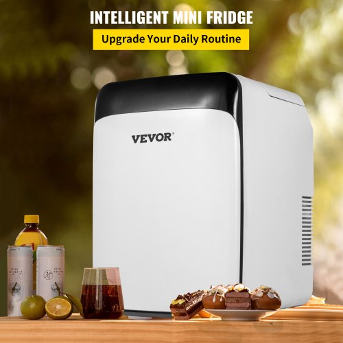 Mini Fridge 10 Liter Portable Cooler Warmer, AC/DC Skincare Fridge Stylish Look Compact Refrigerator, Black Lightweight Beauty Fridge for Bedroom Office Car Boat Dorm Cosmetic Medicine