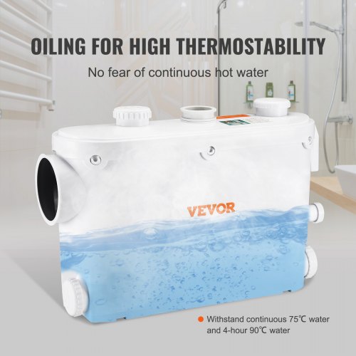 Macerator Pump, 500W, 6600 L/h Flow, 26.2 ft/8 m Head, Macerator Sewerage Sump Pump with 3 Water Inlets for Toilet, Basement, Kitchen, Sink, Shower, Bathtub Waste Water Disposal Upflush Machine