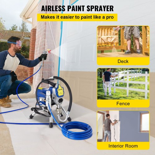 Airless Wall Paint Sprayer 2200W Electric Sprayer Gun Kit, 22Mpa Adjustable Spray Pressure with 15M Pipe for Wall & Ceiling/Wood