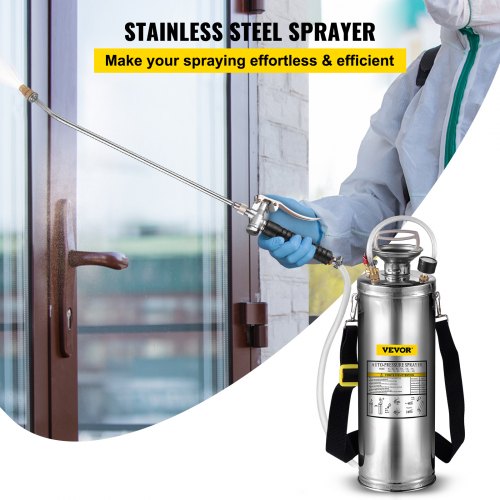 Stainless Steel Sprayer 10L Household Gardening and Floor Cleaning Sprayer, Suitable for the Current Neds of Industry, Agriculture, Commerce, Medicine and Other Industries
