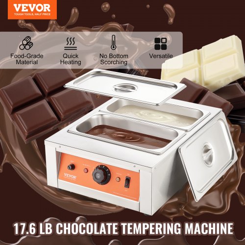 Chocolate Tempering Machine Chocolate Melting Pot 17.6 Lbs 2 Tanks