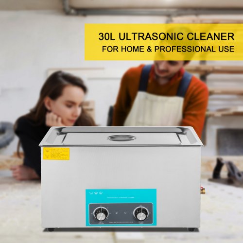 30L Ultrasonic Cleaner Jewelry Cleaner with Heater Timer for Jewelry Cleaning Knob Control Eyeglass Rings Dentures Music Instruments