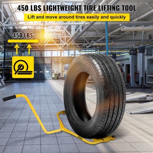 Tire Dolly 450LBS Load Capacity Wheel Dolly Truck Tire Wheel Dolly Heavy Duty Cart Easy to Use Tire Lifting Tool