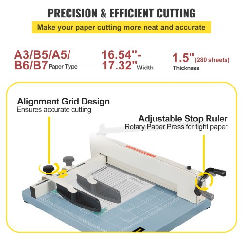 Industrial Paper Cutter Heavy Duty Paper Cutter 17" for A3 Paper Cutting