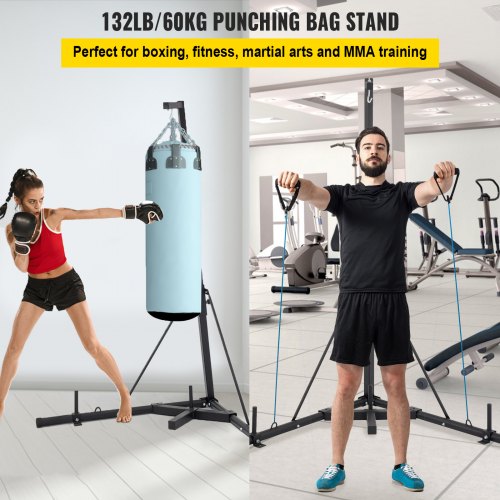 Punching Bag Stand Heavy Duty Boxing Punch Bag Stand Folding Height Adjustable Free Standing Boxing Stand  Without Bag Punching Stand