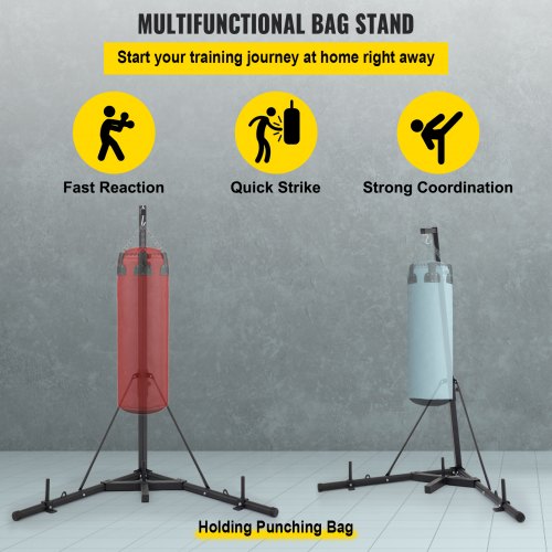 Punching Bag Stand Heavy Duty Boxing Punch Bag Stand Folding Height Adjustable Free Standing Boxing Stand  Without Bag Punching Stand