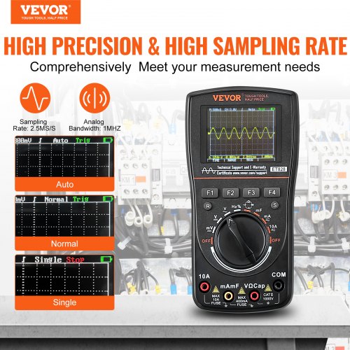 2-in-1 Handheld Digital Oscilloscope Multimeter 2.5MS/S 1MHZ with Bag