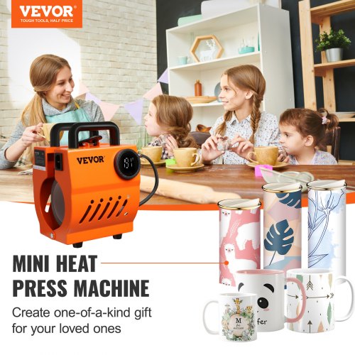 Mug Heat Press, Mini Cup Press Machine, DIY Sublimation Blanks 11oz-15oz Coffee Mugs Tumblers, Handheld Lightweight Presser as Holiday Gift Present, Easy Press with Tape Gloves Accessories