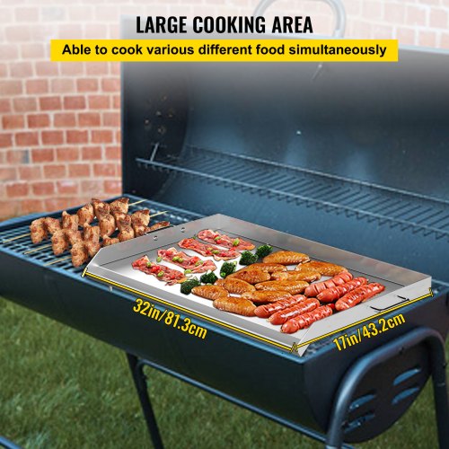 Flat Top Griddle 16 x 18 Inch Stainless Steel Griddle Flat Top Grill Square Grill Plate Tripple Burner Stove Griddle Flat Top Plate for outdoor Triple Burner Stove