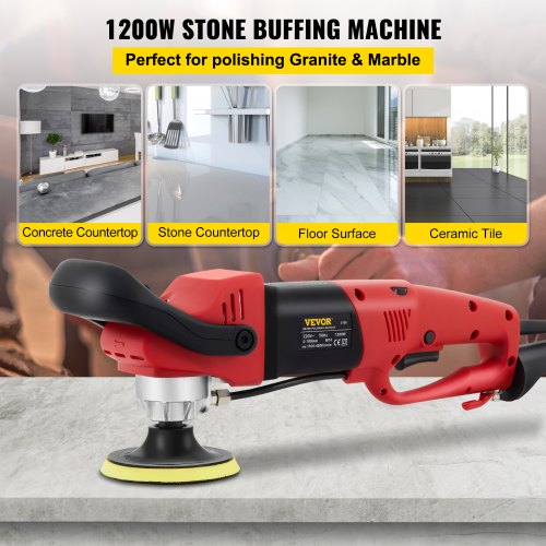 Wet Polisher Grinder, Variable Speed 4" & 5" Diamond Polishing Pads, Buffing Machine with 78.7" Water Pipe Adapter & Splash Shield, Electronic Concrete Stone for Title Floor Countertop CE