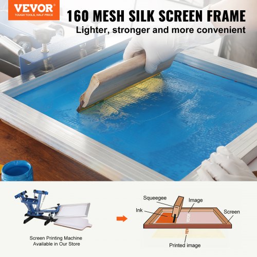 Screen Printing Kit, 2 Pieces Aluminum Silk Screen Printing Frames, 20x24inch Silk Screen Printing Frame with 160 Count Mesh, High Tension Nylon Mesh and Sealing Tape for T-shirts DIY Printing