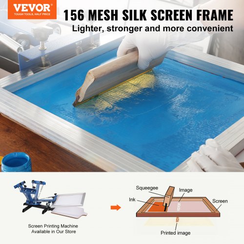 Screen Printing Kit Silk Screen Printing Frame 10x14in 156 Count Mesh 6pcs