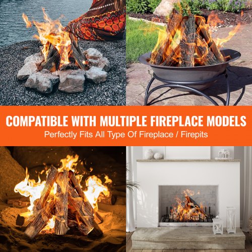 8 Pcs Oak Logs, Gas Fireplace Ceramic Logs for Fire place, Heat-Resistant Wood Log Gas Realistic Logs, Stackable Wood Branches for Gas Fireplace, Firebowl Indoor or Outdoor