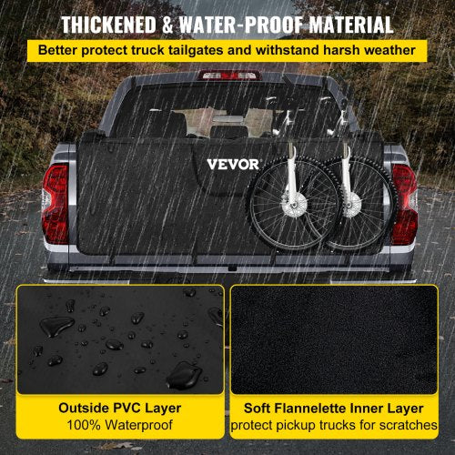 Tailgate Pad, 54" Wide Tailgate Bike Pad, Truck Bike Pad for Carrying up to 5 Bikes, Truck Bed Bike Pad with PVC Outer Layer, Mechanic Tool Pocket and Straps for Middle & Large Pickup Truck