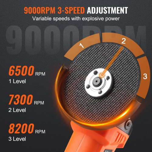 Cordless Angle Grinder Kit, 4-1/2'' 9000rpm Brushless Motor, 3 Variable Speed, Electric Grinder Power Tools with 20v 4.0Ah Battery & Fast Charger For Cutting, Polishing, Rust Removal