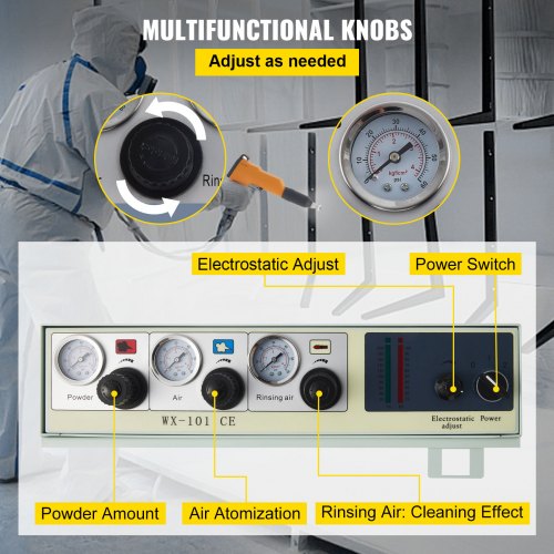 Powder Coating Machine WX-101 Electrostatic Spray Powder Coating Machine 40W 50L Electrostatic Powder Coating System Spraying Gun Paint System Powder Coating Equipment