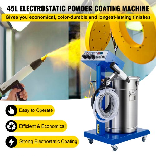 Powder Coating Machine WX-958 Electrostatic Spray Powder Coating Machine 50W 45L Electrostatic Powder Coating System Spraying Gun Paint System Powder Coating Equipment