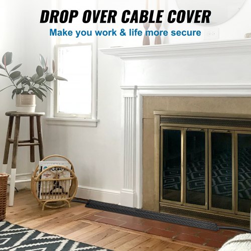 Drop Over Cable Cover Ramp, 2,000 lbs/axle Load Capacity, Heavy Duty Cable Hose Protector Ramp, Floor Cord Cover for High Walking Traffic Areas Indoor Outdoor Home Office Warehouse School