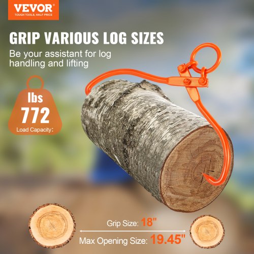 Log Skidding Tongs 18 inch 2 Claw Log Lifting Tongs Heavy Duty 772 lbs