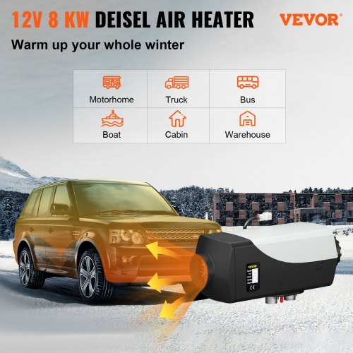 8KW Diesel Air Heater Parking Heater,  12V Diesel Fuel Heater with LCD Switch Remote Control for Car RV Boats Bus Caravan and More boosted