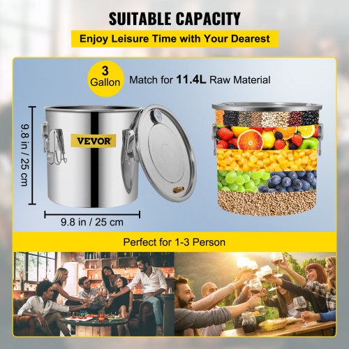 Moonshine Still Distillery Kit 3.3Gal Whiskey Distilling Kit w/ Water Pump