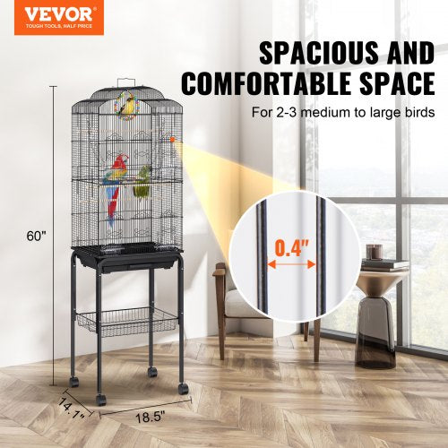60 inch Flight Bird Cage Metal Large Parakeet Cages for Cockatiels Parrot