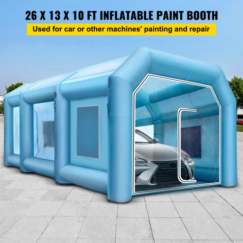 Inflatable Tent 26x13x10Ft Inflatable Spray Booth Custom Tent Inflatable Paint Booth Tent Car Paint Booth Giant Workstation 210D Oxford Fabric With 2 Blowers