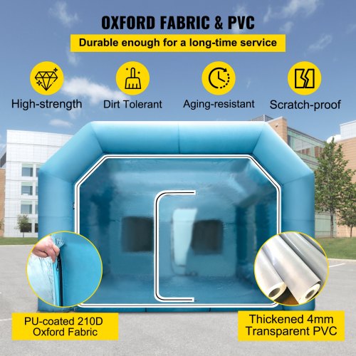Inflatable Tent 26x13x10Ft Inflatable Spray Booth Custom Tent Inflatable Paint Booth Tent Car Paint Booth Giant Workstation 210D Oxford Fabric With 2 Blowers