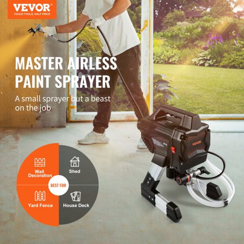 Stand Airless Paint Sprayer, 7/8HP 650W Electric Paint Sprayer Machine 2900PSI High Power for Interior Exterior Painting, Extension Rod and Cleaning Kits for Furniture/Fence/Home/House/Cabinets