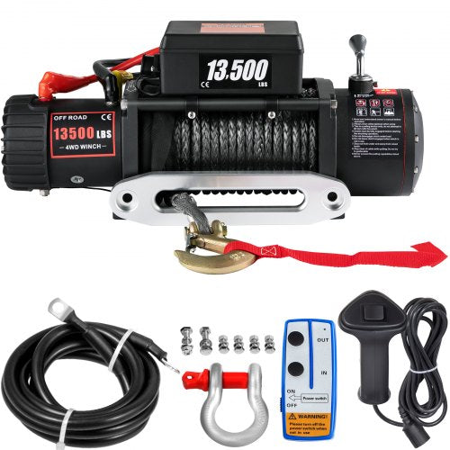 13500 LBS Electric Truck Winch12v Electric Winch ATV Synthetic Rope with Remote Control