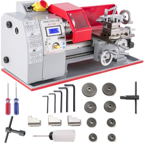 7×12 Mini Metal Turning Lathe machine Automatic Metal Wood Drilling 600W Metalworking Woodworking Motorized Cutter Milling