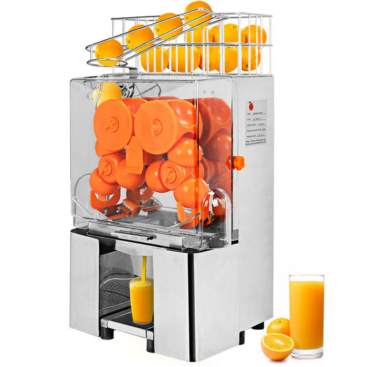 Commercial Orange Juice Machine Stainless Steel Orange Juicer Squeezer Machine Citrus Juicer Electric Fruit Juicer Machine Feed up to 20 oranges/Min for Squeezing Orange Lemons Juice