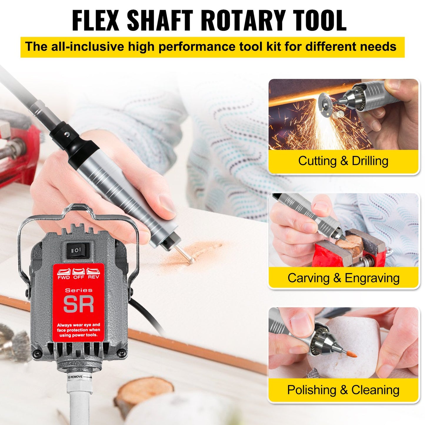 S-R Hanging Flexshaft Mill 230W 4mm Engraving Flex Shaft Jewelry Design&Repair Tools Flex Shaft Jewelry