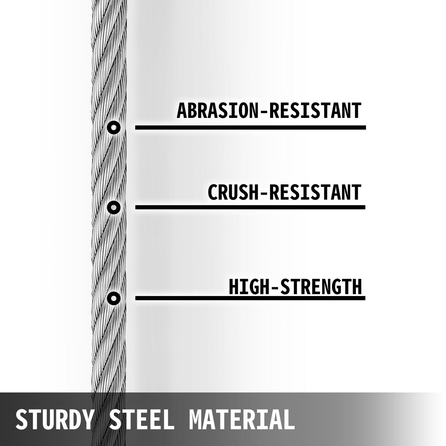 Galvanized Steel Winch Cable, 3/8" x 100' - Wire Rope with Hook, 8800 Lbs Breaking Strength - Towing Cable Heavy Duty, 6x19 Strand Core - for Rollback, Crane, Wrecker, Tow Truck
