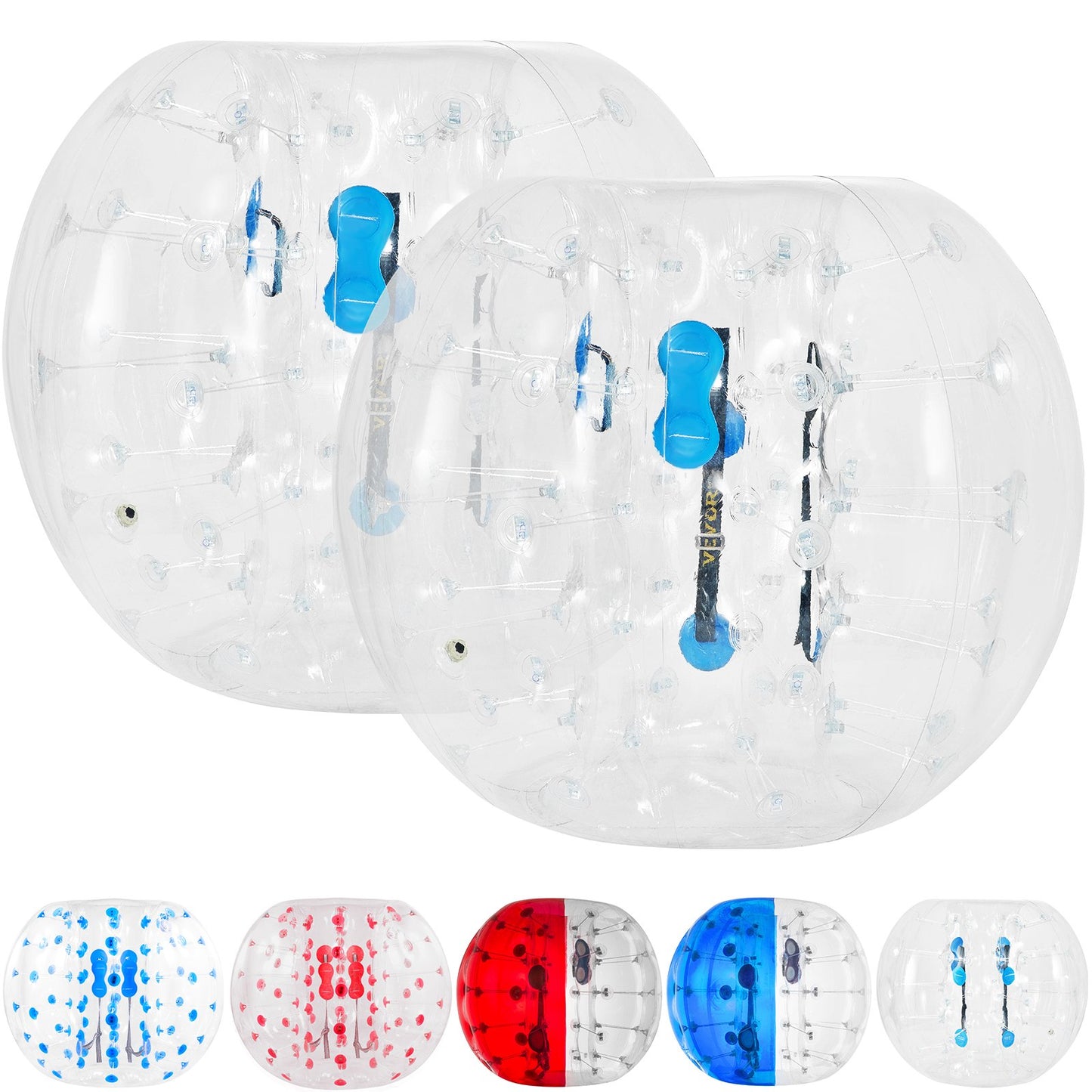 2Pcs PVC Zorbing Ball Family Fun Zorb Ball Soccer Bubble for Adults or Child 1.2M Inflatable Bumper Football Outdoor Activity Zorb Balls Transparent