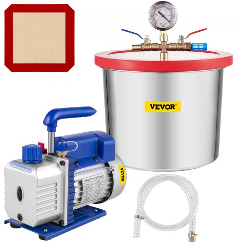 3CFM Vacuum Pump With 2 Gallon Chamber Kit 120w Vacuum Pump Manifold Vacuum Drying Pump Aircon Vacuum Pump