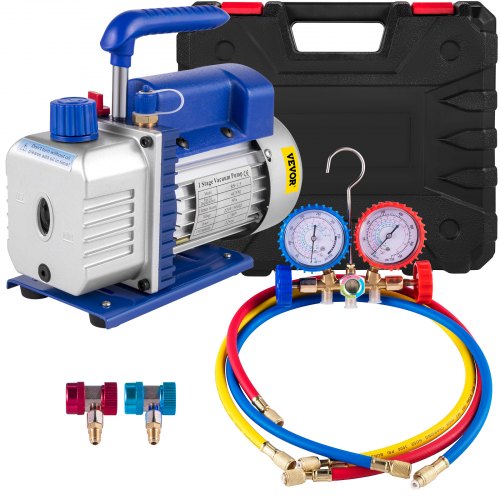 4CFM 1/3HP Vacuum Pump Ac Vacuum Pump Aircon Vacuum Chamber Vacuum Drying Pump HVAC Refrigeration R134a R502 R22 R12 Air-Condition Adapter A/C
