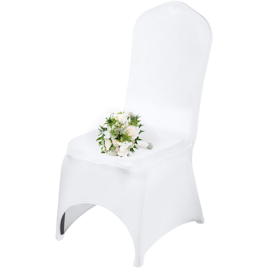 50pcs Chair Cover Wedding Spandex White Chair Covers Stretch Fabric Removable Washable Protective Slipcovers for Weddings Banquets Ceremony(Arched,50PCS)