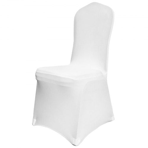 50pcs Chair Cover Wedding Spandex White Chair Covers Stretch Fabric Removable Washable Protective Slipcovers for Weddings Banquets Ceremony(Flat,50PCS)