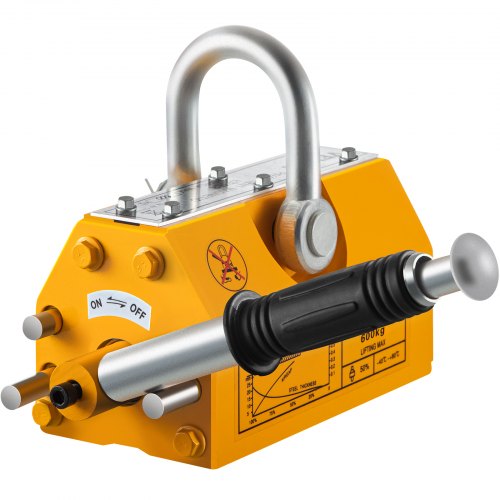 600KG Steel Magnet Magnetic Lifter, 1320Lbs Magnet Hoist Neodymium Suspension Hoist Crane, Forging 3300lb Pull Shackle Durable for Steel Industrial Titanium Alloys Lift