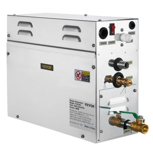 6KW Sauna Bath Steamer with LED Digital Display Steam Bath Generator 6KW Steam Room Generator for Home SPA Steam Generator with Time Control