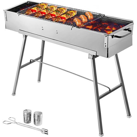 Folding Charcoal Bbq Grill Stainless Steel Outdoor Picnic Patio Cooking
