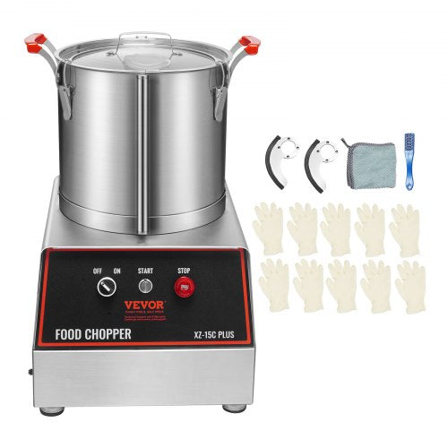 Food Processor Vegetable Chopper 1400W 16 Quart Stainless Steel Blender