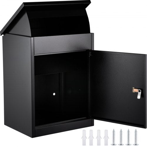Parcel Box, 17.32x13.78x22.83in Mailbox, Wall Mounted Package Box with Lockable Storage Compartment, Galvanized Steel Letterbox, Weatherproof for Express Mail Delivery for Home&Business Use
